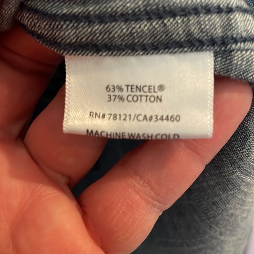 Eileen Fisher Denim Long Sleeve Button Down Shirt - Picture 5 of 8